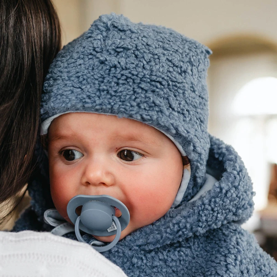 Blaue Baby-Lammfellimitat-Mütze
