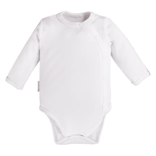 Kinderbody mit langen Ärmeln und Knöpfen, weiß
