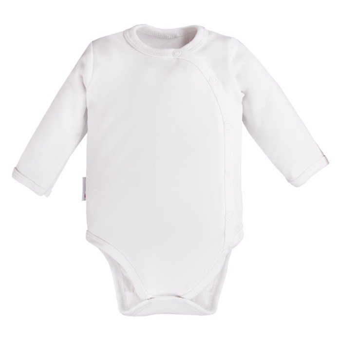 Kinderbody mit langen Ärmeln und Knöpfen, weiß
