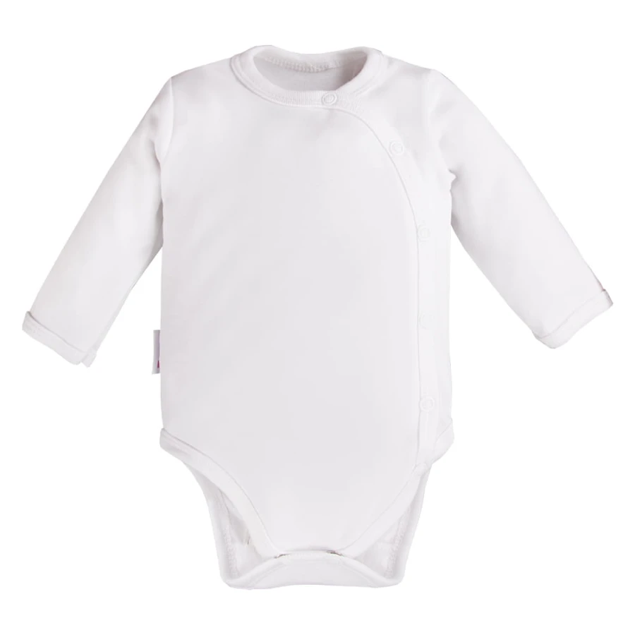 Kinderbody mit langen Ärmeln und Knöpfen, weiß