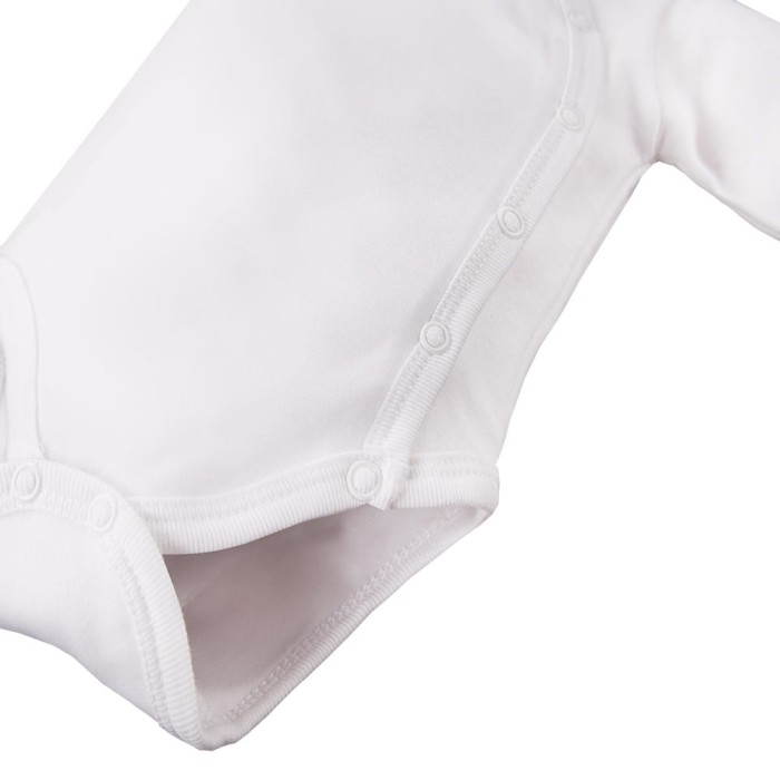 Kinderbody mit langen Ärmeln und Knöpfen, weiß