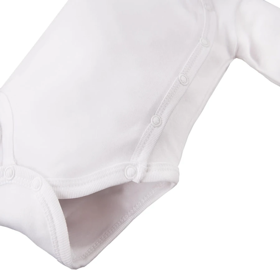 Kinderbody mit langen Ärmeln und Knöpfen, weiß