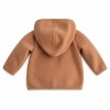 Braune Kinder-Fleecejacke mit Igel-Stickerei