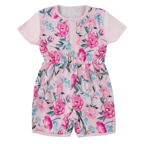 Romper PEONY flowers pink