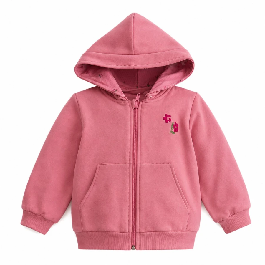 Mädchen Trainingsanzug rosa mit Stickerei