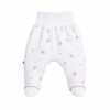 Baby-Strampelhose weiß mit Blumenmuster