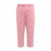 Mädchen Schlafanzug mit Volant rosa mit Blumen