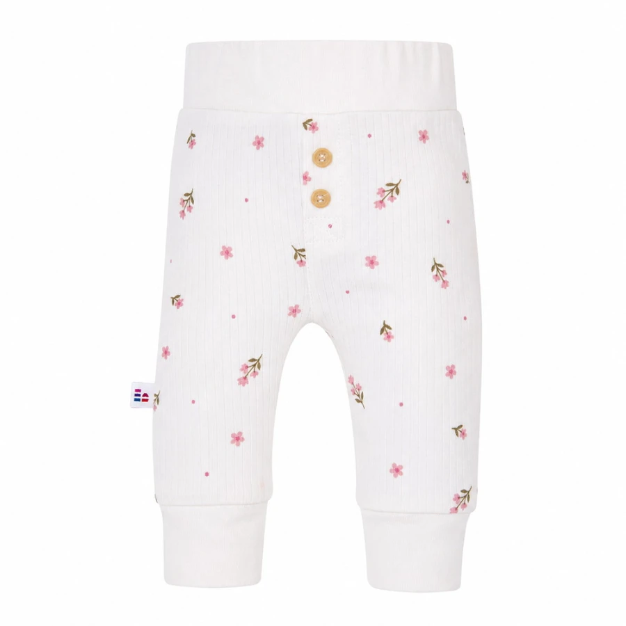 Mädchen Leggings weiß mit Blumen