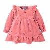 Mädchen Velourkleid rosa mit Blumen