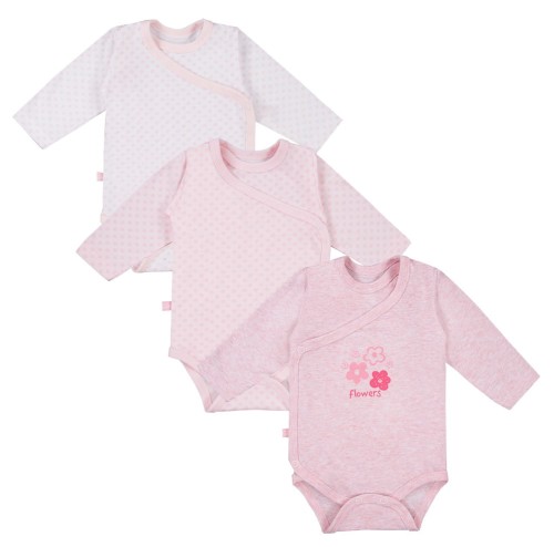 3er-Pack Wickelbody TINY rosa