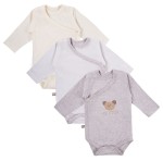 3er-Pack TINY-Wickelbody in Beige/Ecru