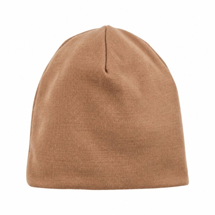 Karamellfarbene Merino Baby-Mütze