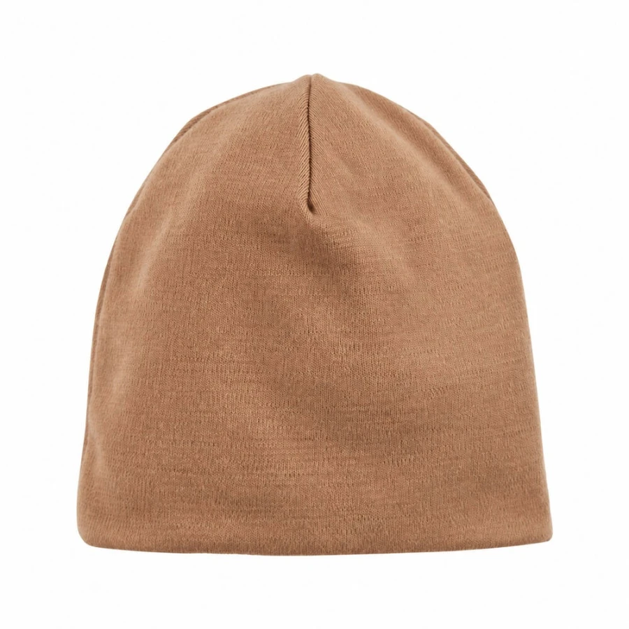 Karamellfarbene Merino Baby-Mütze