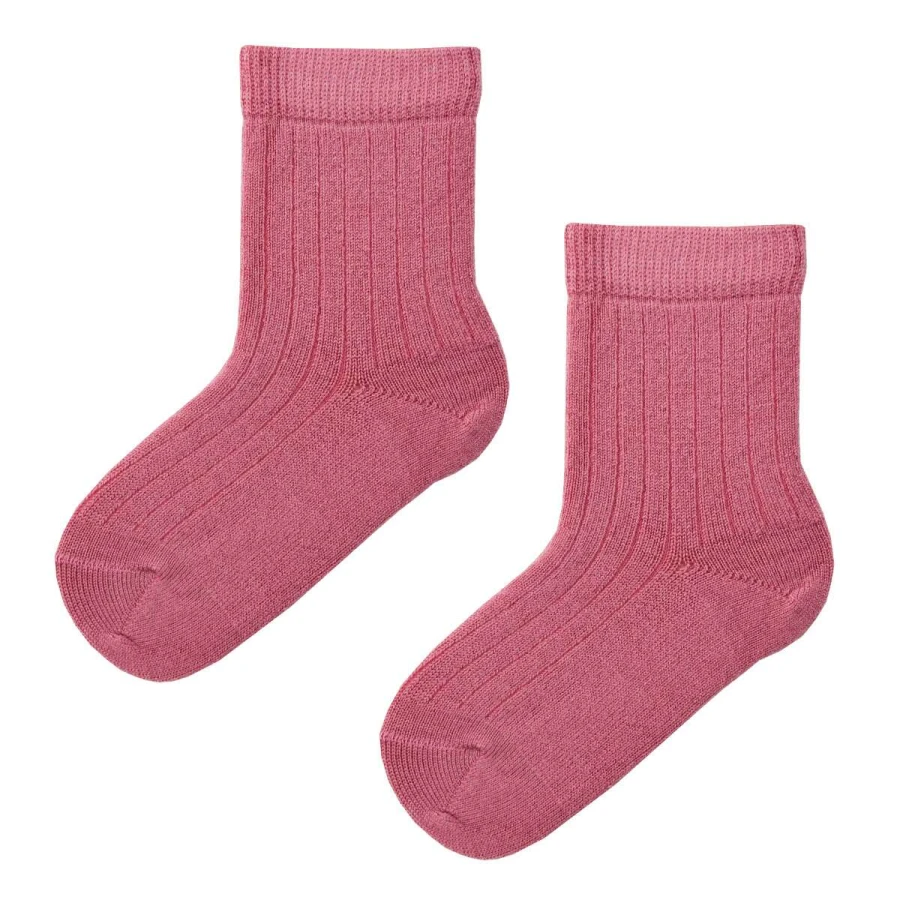 Merino Babysocken Dunkelrosa