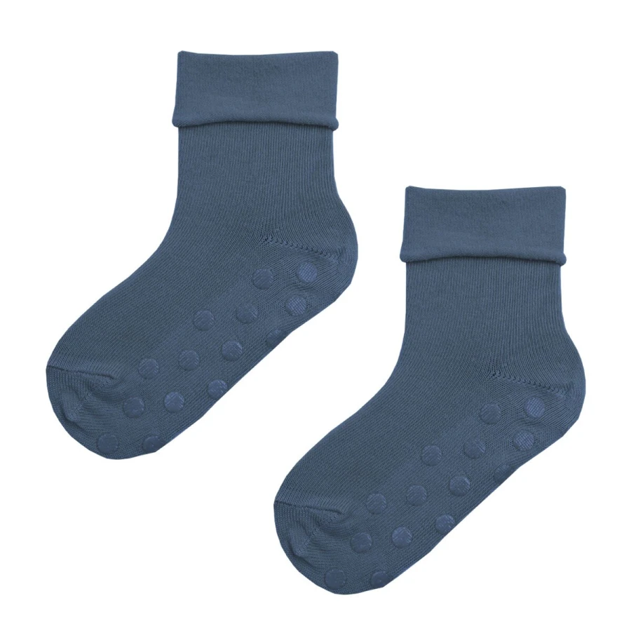 Dunkelblaue Babysocken aus Bio-Baumwolle mit ABS