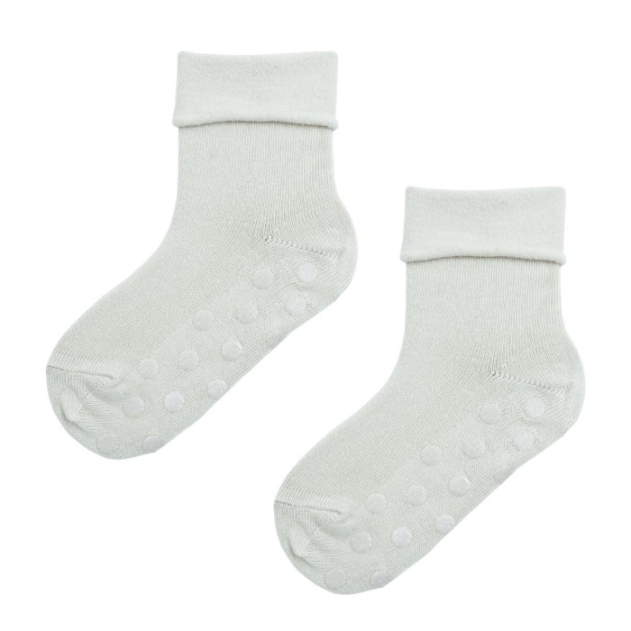 Graue Babysocken aus Bio-Baumwolle mit ABS