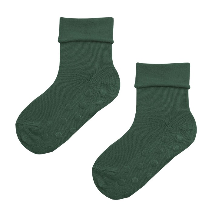 Grüne Babysocken aus Bio-Baumwolle mit ABS