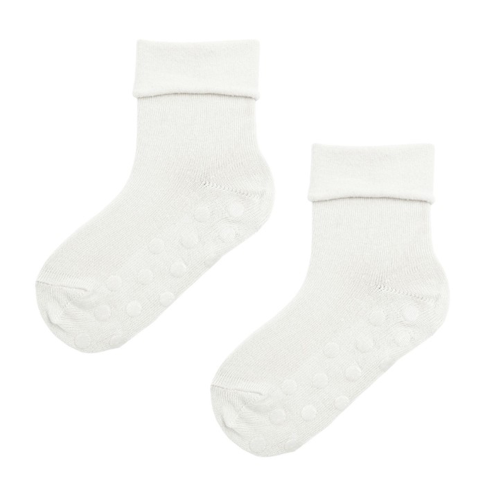 Ecrufarbene Babysocken aus Bio-Baumwolle mit ABS