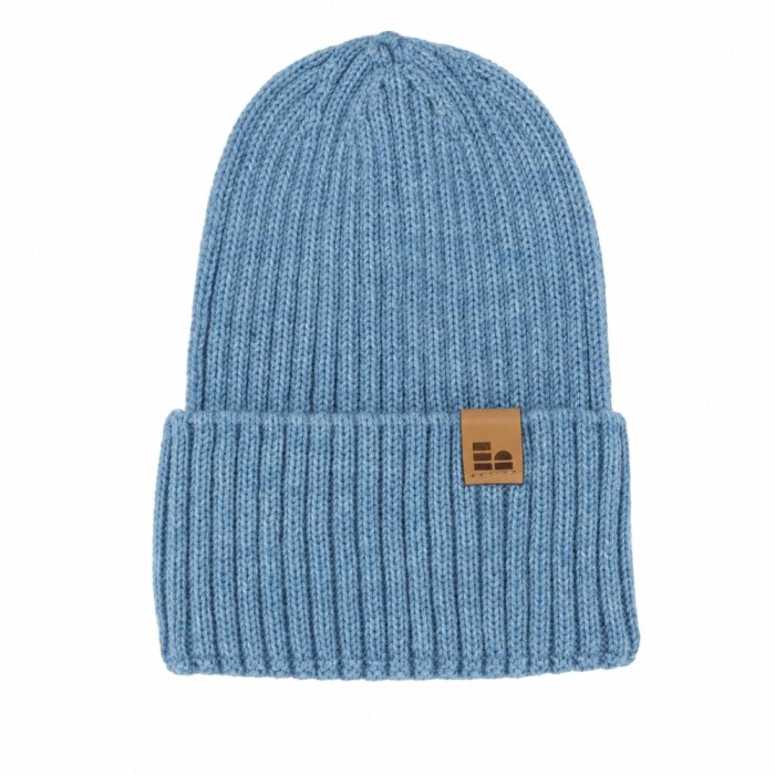 Blaue Kindermütze aus Merinowolle