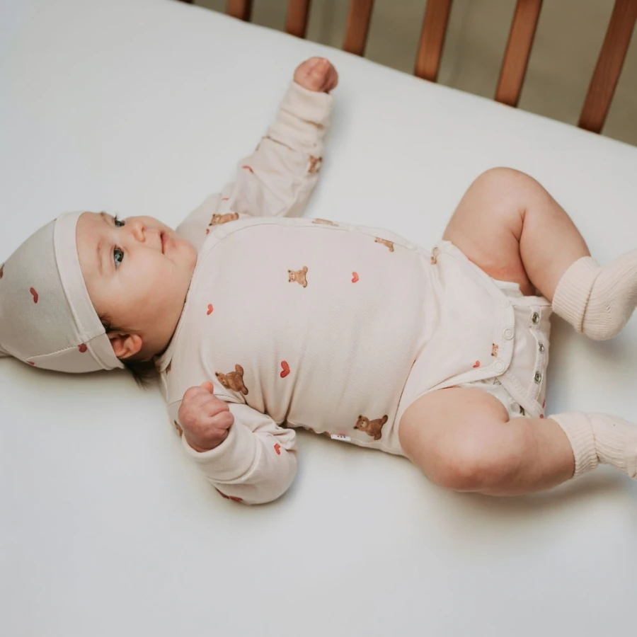 Body kopertowe rosnące z dzieckiem ecru w misie