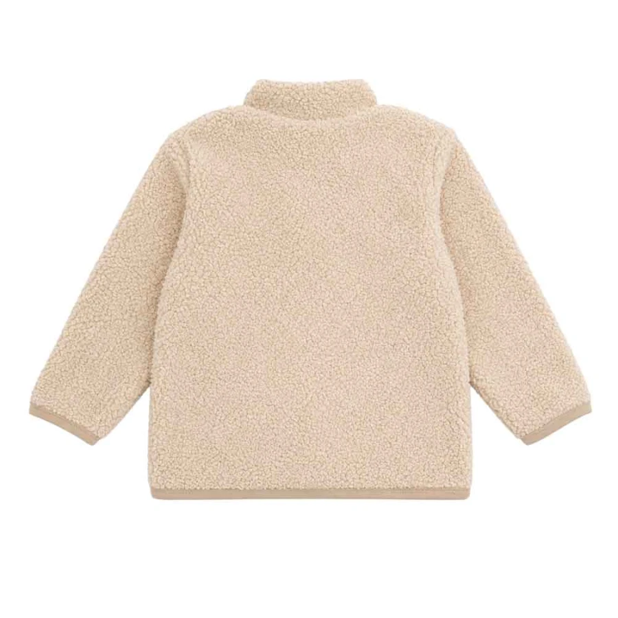 Beige Kinderjacke aus Teddyfleece