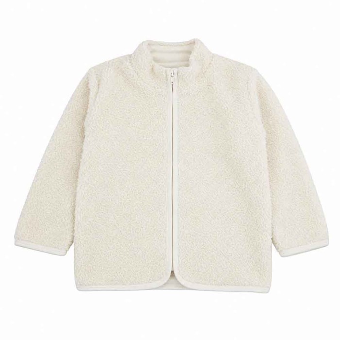 Kinderjacke aus Teddyfleece in Ecru