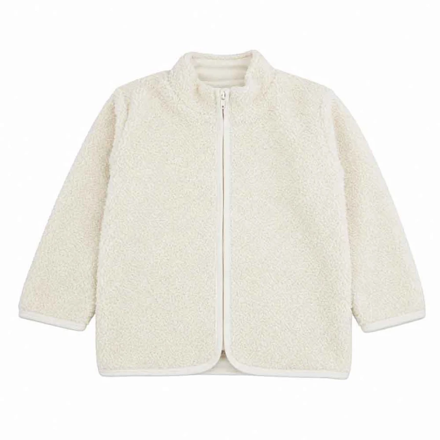 Kinderjacke aus Teddyfleece in Ecru