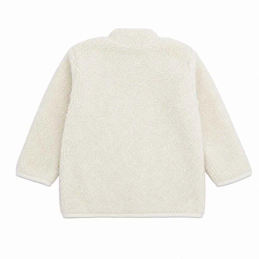 Kinderjacke aus Teddyfleece in Ecru