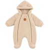 Beiger Babyoverall aus Teddyfleece