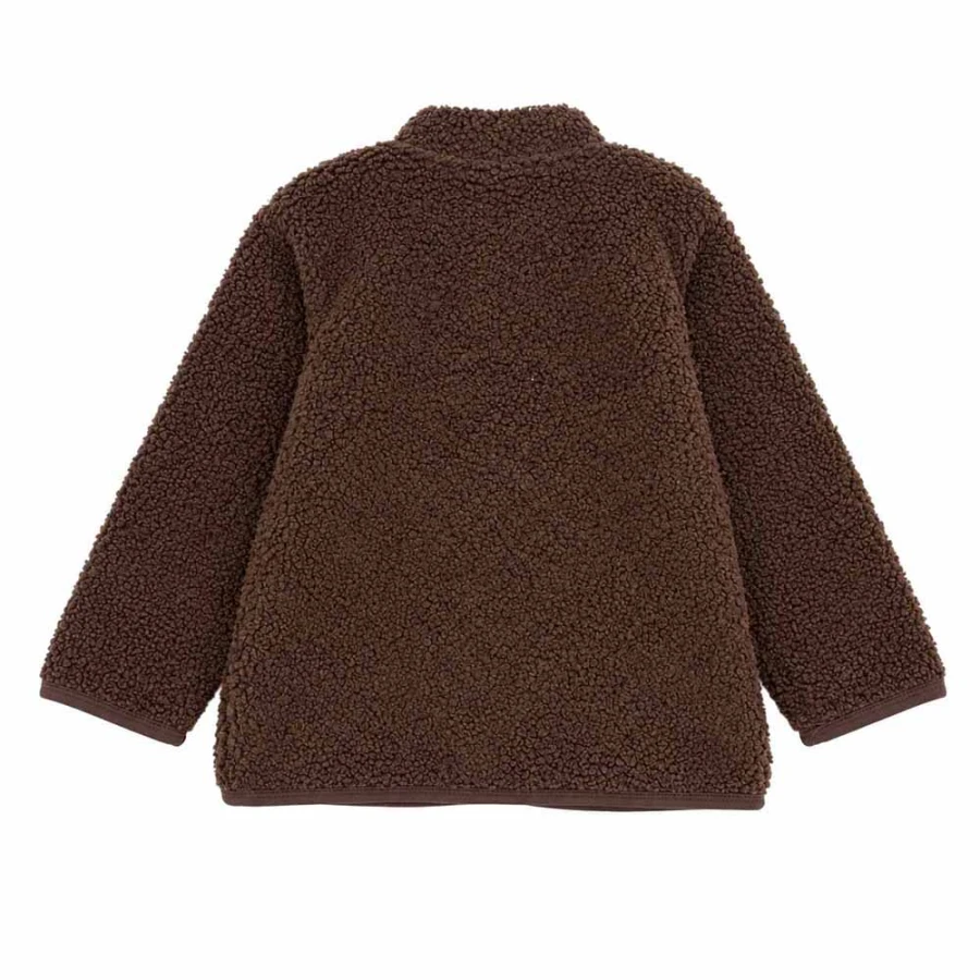 Braune Kinderjacke aus Teddyfleece