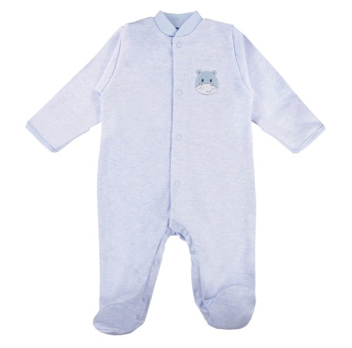 Baby-Strampler blau mit Hippie