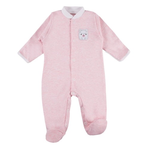 Baby-Strampler rosa mit Alpaka