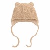 Beige Baby-Bindemütze aus Teddy-Stoff