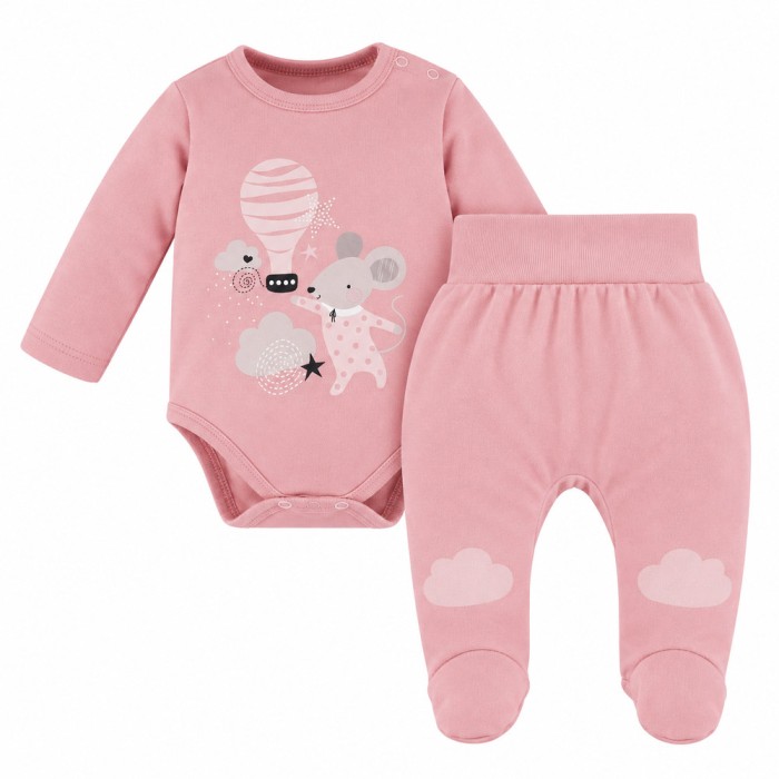 Kinder-Set Mellow – Body und Strampelhose, rosa