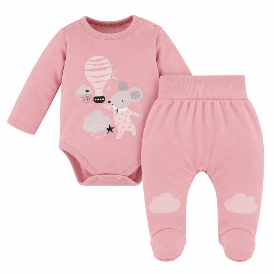 Kinder-Set Mellow – Body und Strampelhose, rosa