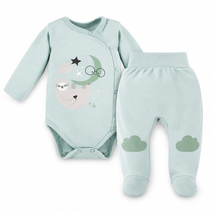 Baby-Set Mellow – Wickelbody und Strampelhose, mintgrün