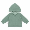 Grüne Kinder-Sweatjacke in Strickoptik mit Reißverschluss