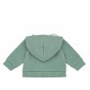 Grüne Kinder-Sweatjacke in Strickoptik mit Reißverschluss