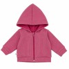 Beerenfarbene Mädchen-Sweatjacke in Strickoptik mit Reißverschluss