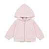 Hellrosa Mädchen-Sweatjacke in Strickoptik mit Reißverschluss