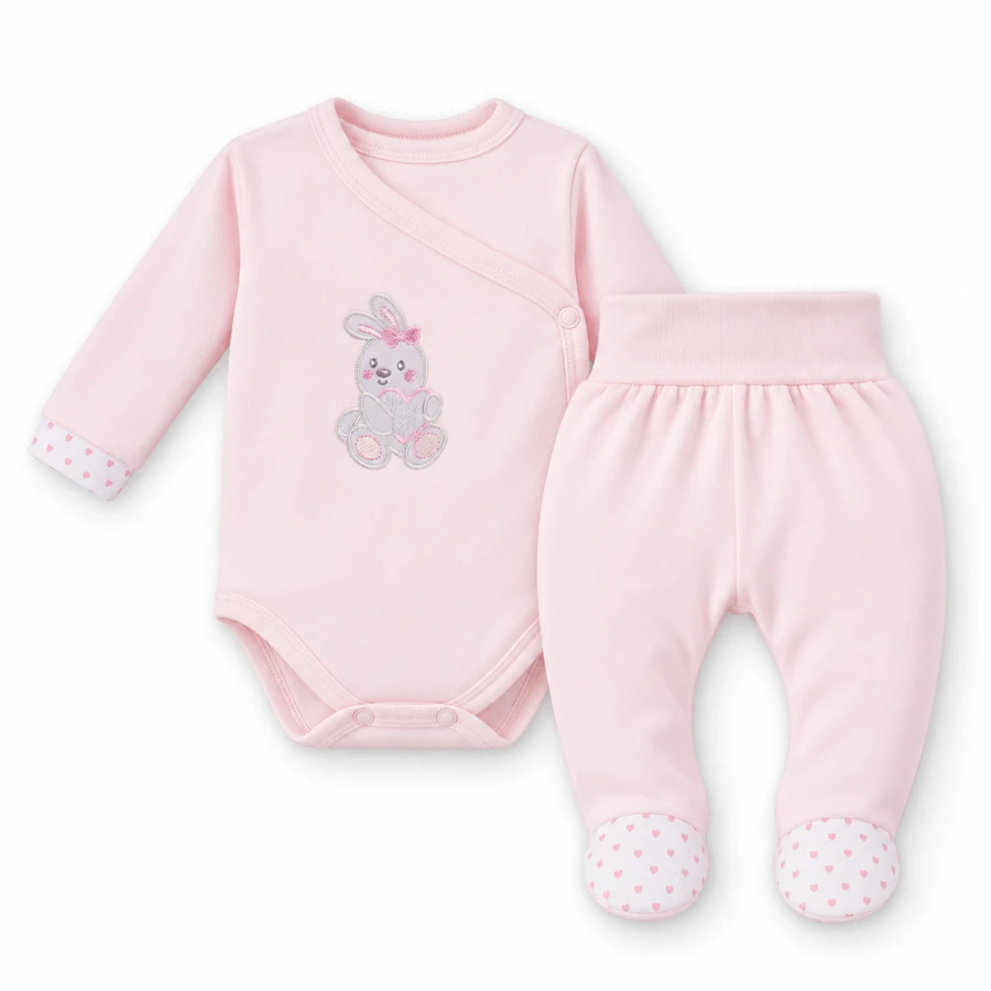 Rosa Babyset mit Häschen