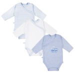 3er-Pack TINY-Wickelbody mit Überlappung, blau