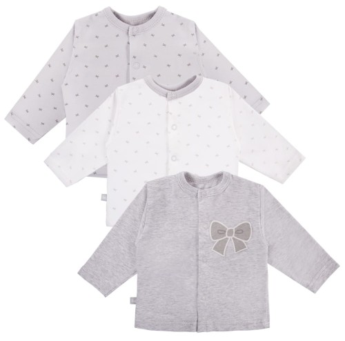 3er-Pack Baby-Jäckchen TINY grau