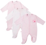 3er-Pack Baby-Strampler TINY rosa