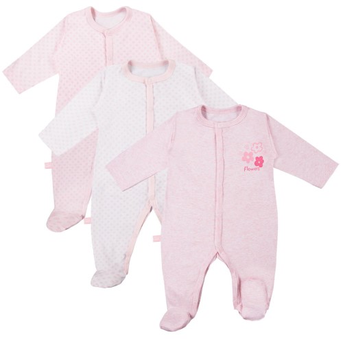 3-pack sleepsuit TINY pink