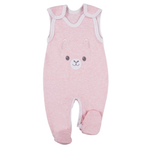 Rosa Baby-Schlafstrampler mit Alpaka