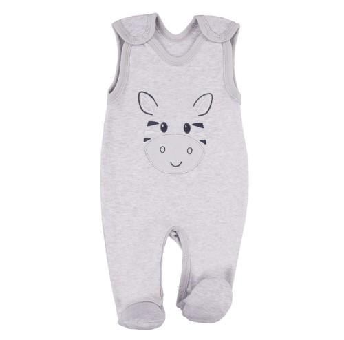 Grauer Schlafstrampler mit Zebra