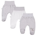 3-pack joggers with feet TINY gray