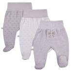 3-pack joggers with feet TINY gray