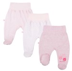 3-pack joggers with feet TINY pink
